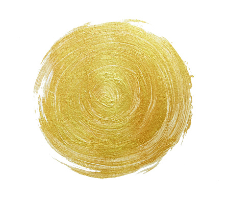 gold paint on white paper. Abstract gold glittering textured