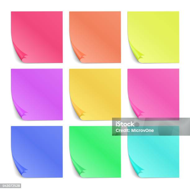Color Stiky Note Color Sticky Notes For Notes Vector Set Stock Illustration - Download ...