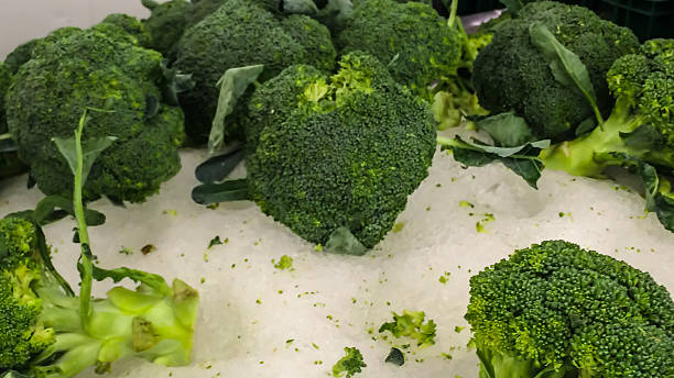 istock Fresh broccoli on ice at  market. 543080722