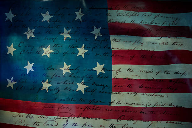 usa america national anthem star spangled banner - star spangled banner imagens e fotografias de stock