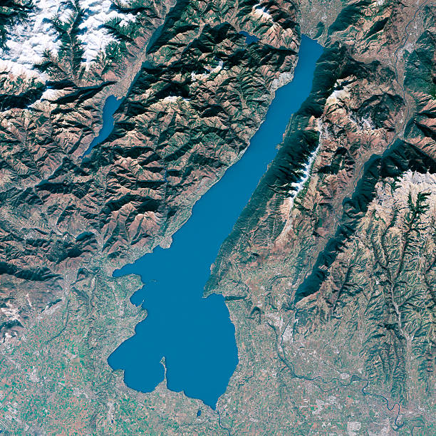 istock Lake Garda 3D Model Topographic Map Natural Color Top View 543087062