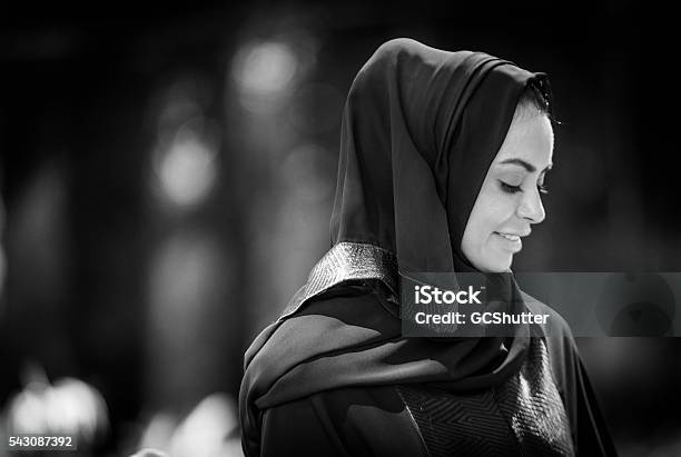 Arab Woman Stock Photo - Download Image Now - Women, United Arab Emirates, Black And White