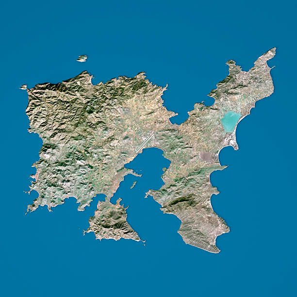 istock Limnos Island 3D Model Topographic Map Natural Color Top View 543173942