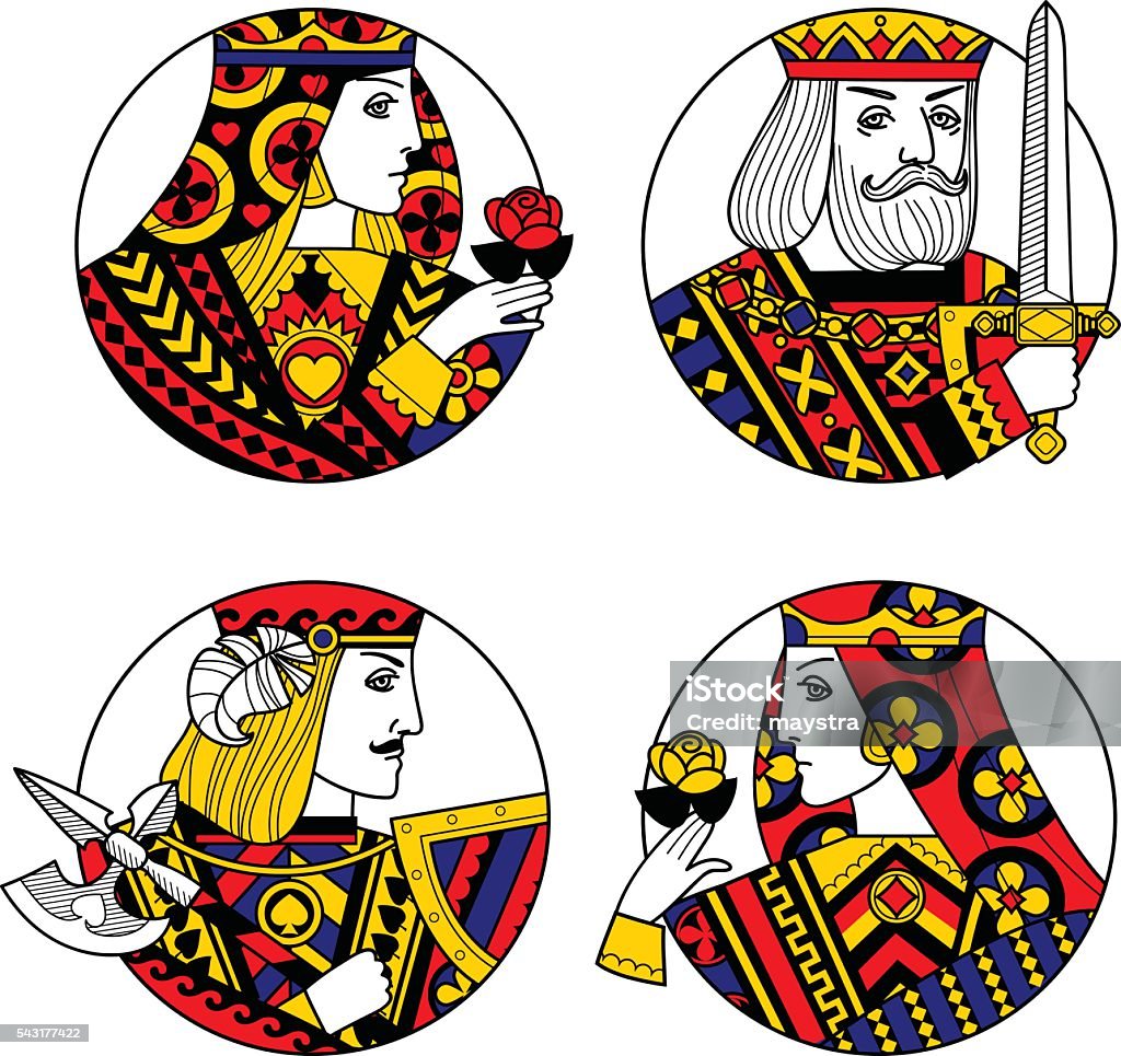 Playing Cards Characters Stock Illustration - Download Image Now - King Card,  Queen Card, Playing Card - iStock
