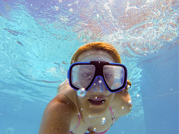 istock Girl taking undrewater selfie 543179250