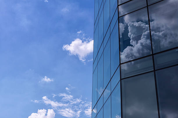 istock The cloud reflect,the cloud reflection with the glass building 543181356