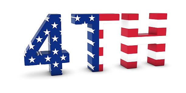 4th of July American Independence Day US Flag Text