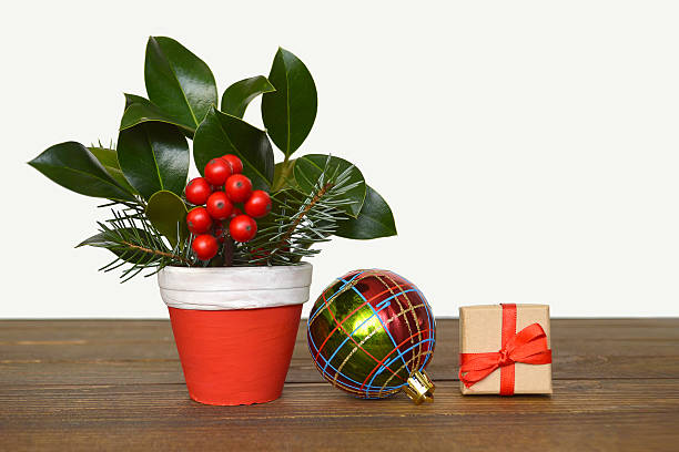 istock Christmas arrangement, gift and colorful bauble 543181760