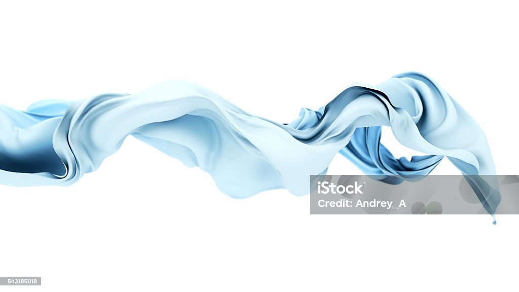 Abstract 3d rendering flowing white cloth background surrounded by blue Abstract 3d rendering flowing white cloth background surrounded by blue mist Textile Stock Photo