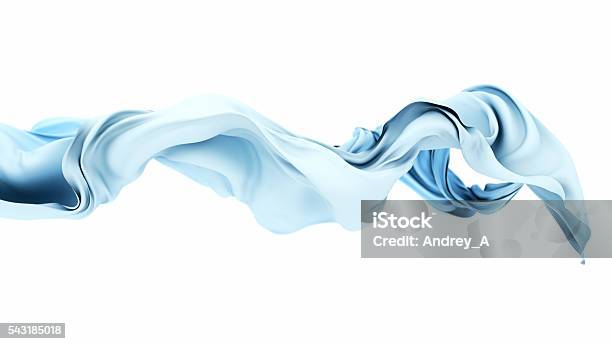 Abstract 3d Rendering Flowing White Cloth Background Surrounded By Blue Stock Photo - Download Image Now