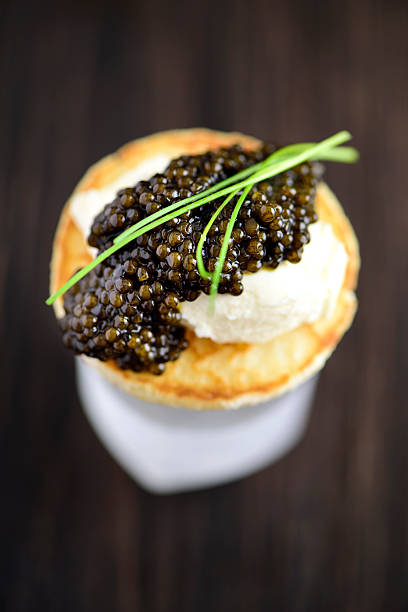 istock Blini and Real Black Caviar Appetizre with Vodka 543186788