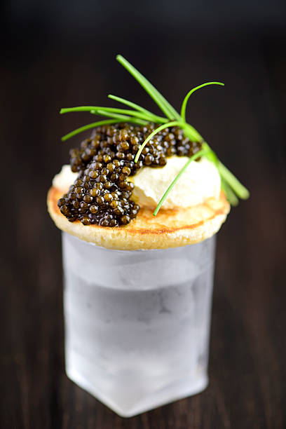 istock Blini and Real Black Caviar Appetizre with Vodka 543187302