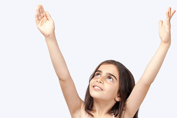 istock Happy girl with arms outstretched 543187826