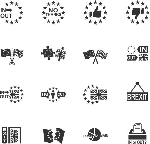вектор символ brexit - silver stock illustrations