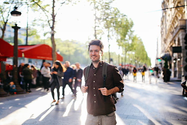 istock Young tourist man relaxing in Paris 543190574