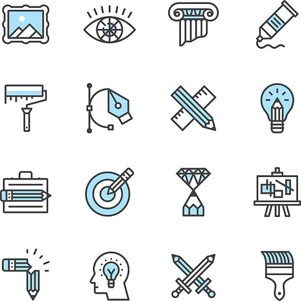 Design Icons Design vector icons. Files included: Vector EPS 10, JPEG 3000 x 3000 px, transparent PNG, AI 17 arts symbols stock illustrations