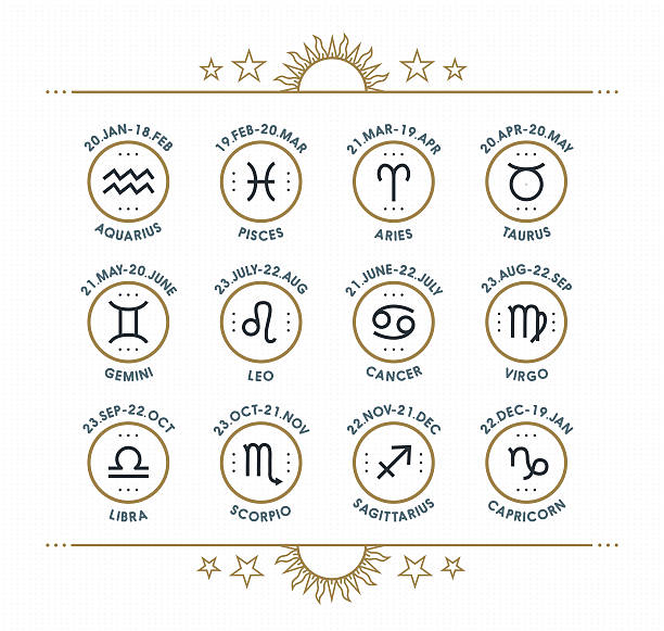 ilustrações, clipart, desenhos animados e ícones de zodíaco coleção de ícones. vetor coleção. - computer icon fortune telling symbol astrology sign