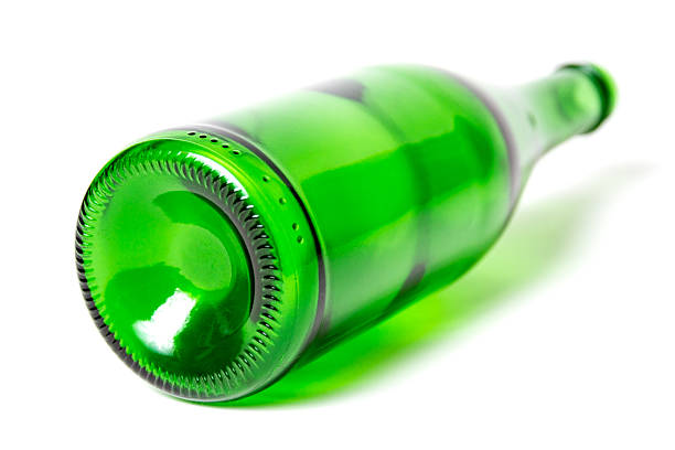 istock Green beer bottle on a white background 543192816