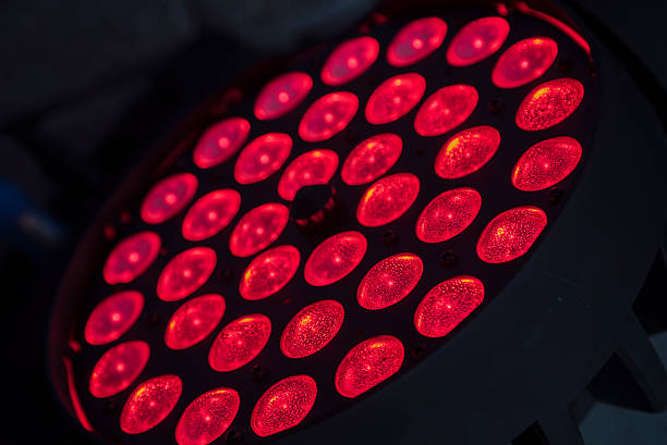istock Disco Lights Close Up for background. Red color light. 543193562
