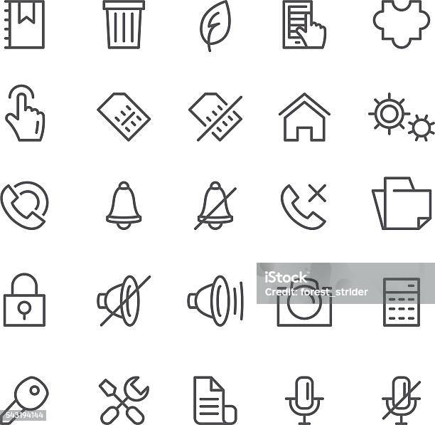 Smartphone Web And App Icons Stock Illustration - Download Image Now - Calculator, Camera - Photographic Equipment, Charging