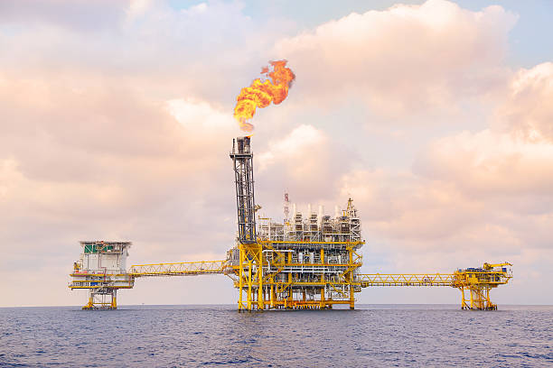 istock Offshore construction platform for production oil and gas 543194428