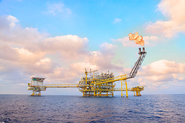 istock Offshore construction platform for production oil and gas 543194678
