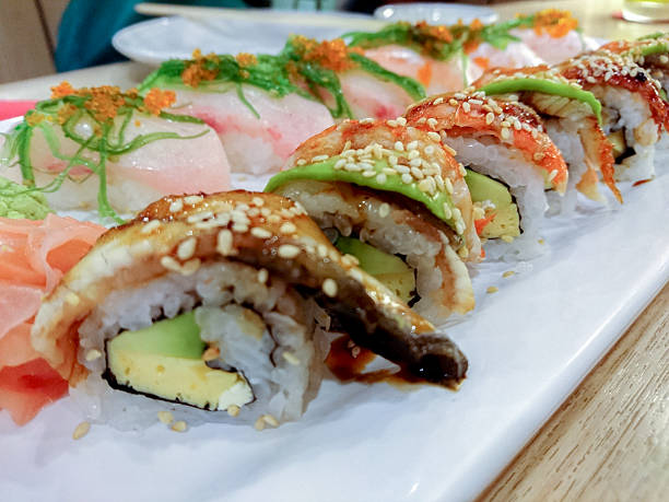 istock sashimi on disk japan food style 543195970