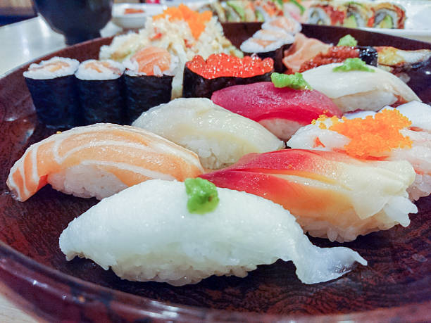 istock sashimi on disk japan food style 543196222
