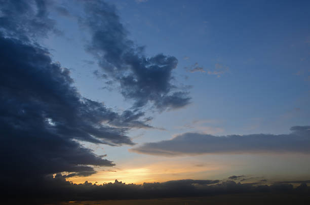 Sky background during sunset, sunrise time with clouds