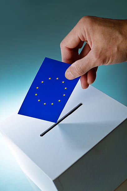 istock EU, European Union Flag Vote into Ballot Box 543198134
