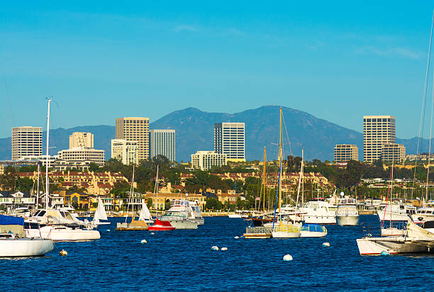 istock Newport Beach skyline, mountains, and harbor 543198906