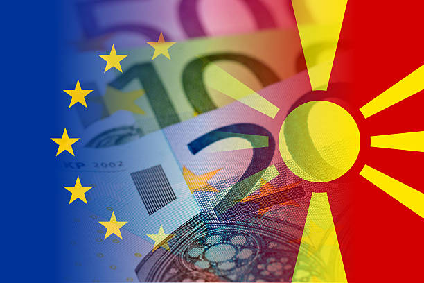 istock eu and macedonia flag with euro banknotes 543199668