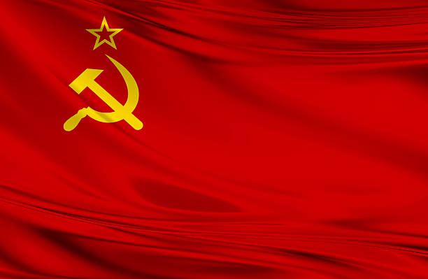 Soviet Union flag Soviet Union flag, three dimensional render, satin texture vladimir lenin photos stock pictures, royalty-free photos & images