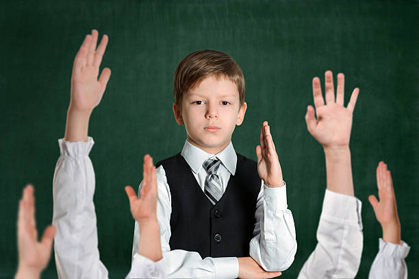 istock Schoolboy at the blackboard 543205494