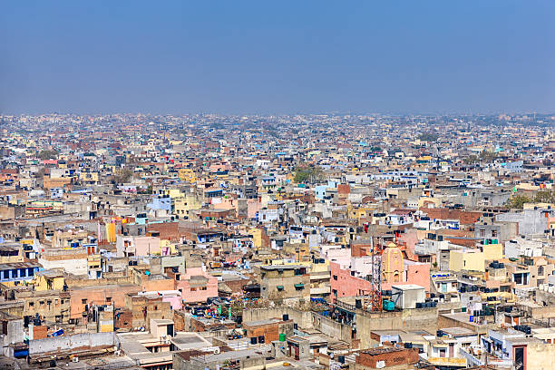 panorama do antigo delhi, índia - delhi imagens e fotografias de stock