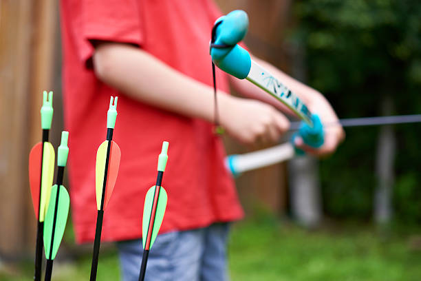 istock Little archer with bow and arrows 543207166