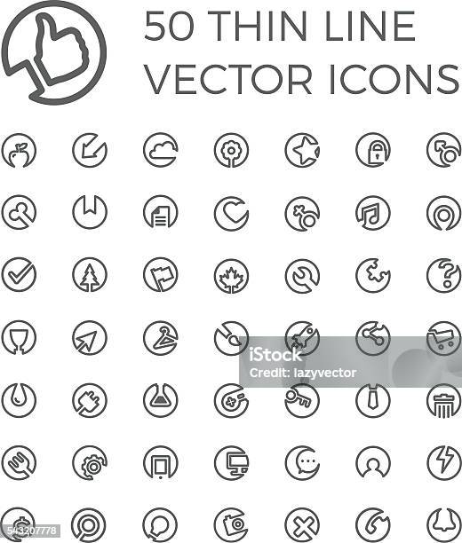 Vector Thin Line Icons Stock Illustration - Download Image Now - Apple - Fruit, Arrow Symbol, Avatar