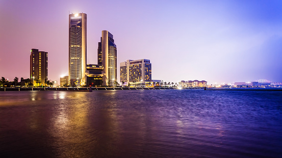 Corpus Christi City Skyline at Night in Texas - Cityscape