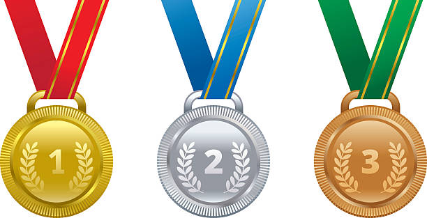 istock Set vector sports awards gold, silver and bronze medal. 543210320