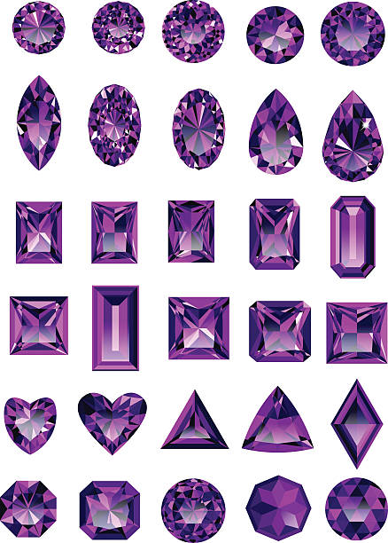 istock Set of realistic purple amethyst jewels 543211230