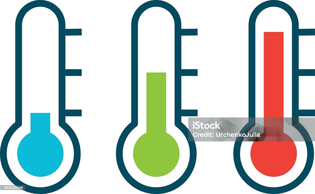 Vector different thermometer shows of cold heat and comfort temperature Vector illustration of three different thermometer shows of the cold and heat and comfort zone temperature Thermometer stock vector