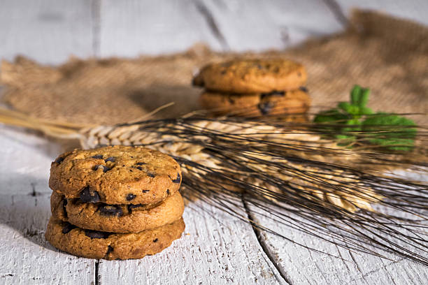 istock chocolate chip cookies on rustic wooden table 543213048