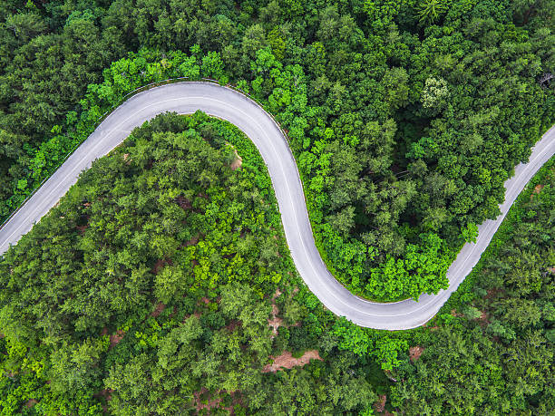 istock Aerial view over mountain road 543213704