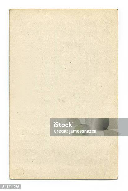 Antique Blank Postcard With Clipping Path Stock Photo - Download Image Now - Postcard, Paper, Old