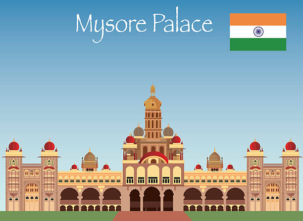 palast von mysore - mysore stock-grafiken, -clipart, -cartoons und -symbole