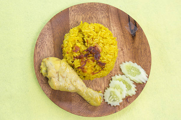 istock Muslim yellow rice with chicken 543221446