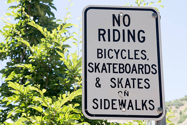 istock No riding bicycles, skateboards, and skates on sidewalk 543319700