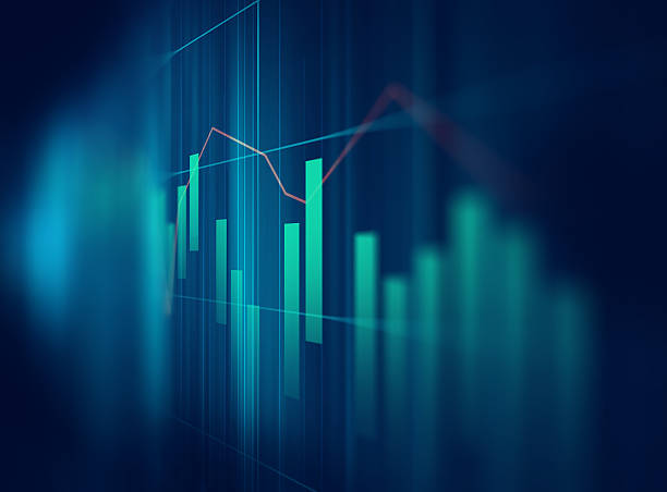 techniczny wykres finansowy dotyczący abstrakcyjnego tła technologicznego - stock market finance trading financial figures zdjęcia i obrazy z banku zdjęć
