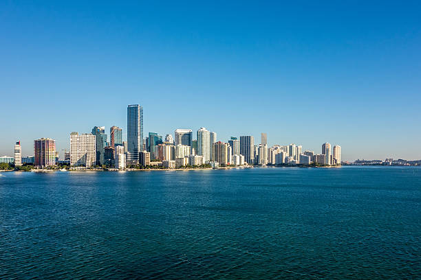 istock Miami Florida city skyline morning with blue sky 543321570