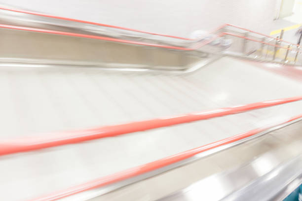 istock Blurred photo of empty stairway in subway station. 543324210